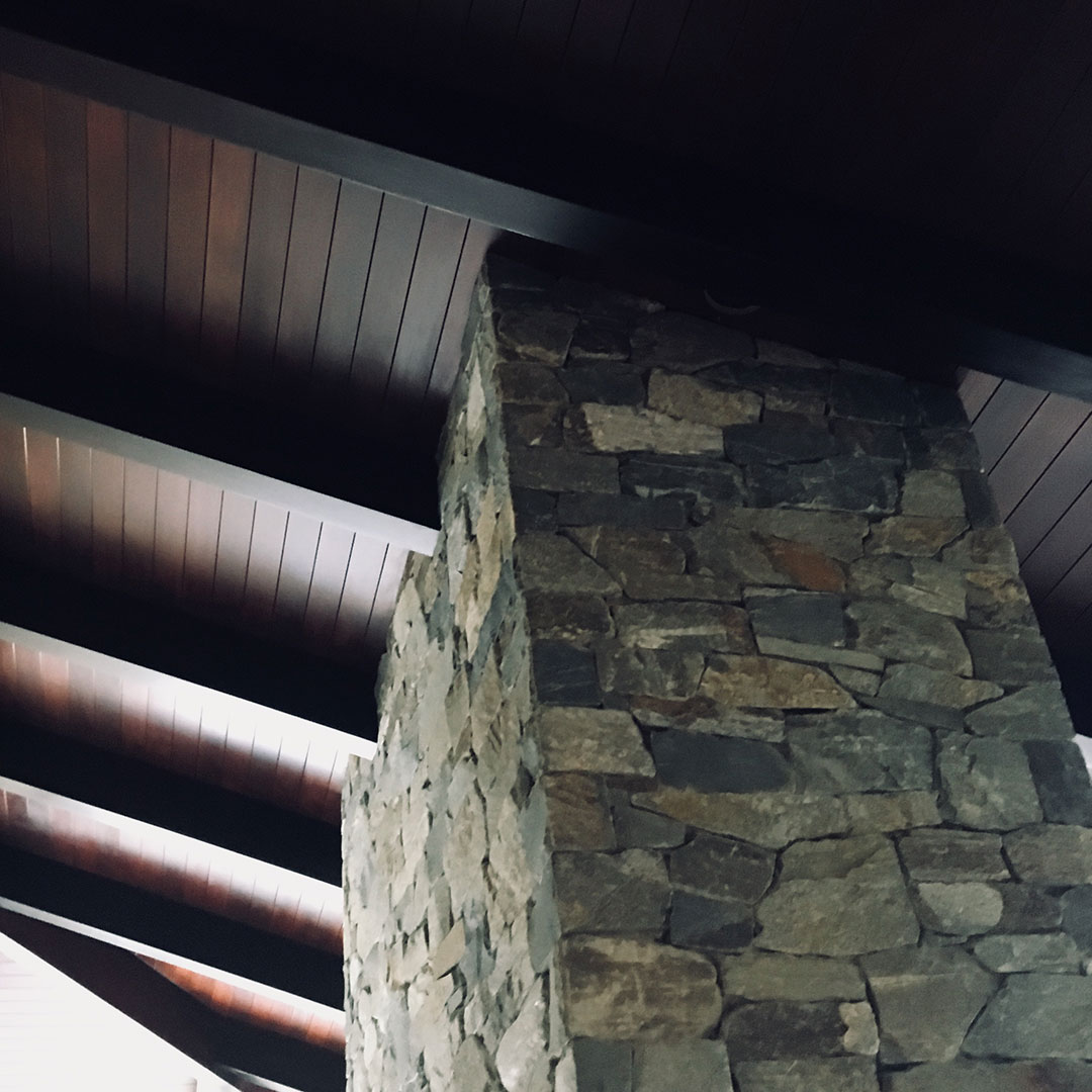 Stone to wood detail